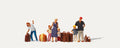 Voyageurs en attente avec bagages - MERTEN - Référence M0212539 - Echelle 1/87