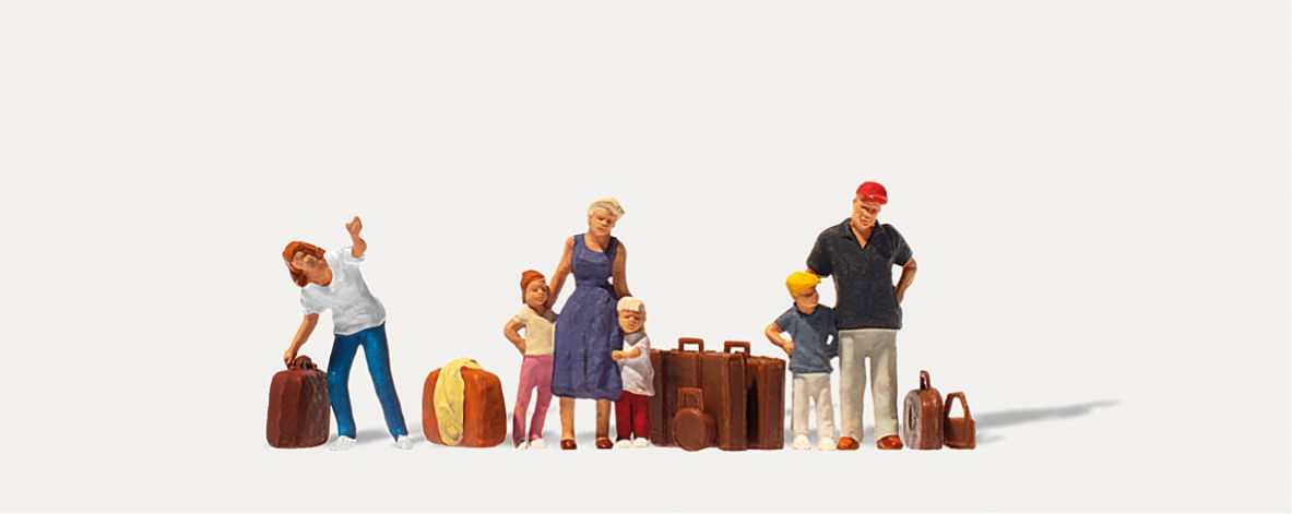 Voyageurs en attente avec bagages - MERTEN - Référence M0212539 - Echelle 1/87