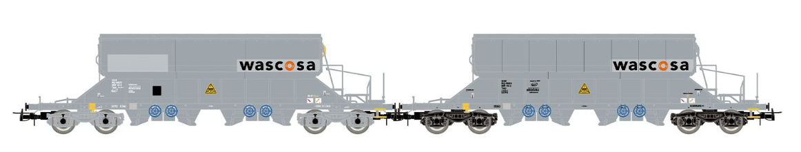 Coffret 2 wagons Trémie WASCOSA - RIVAROSSI - Référence HR6688 - Echelle 1/87