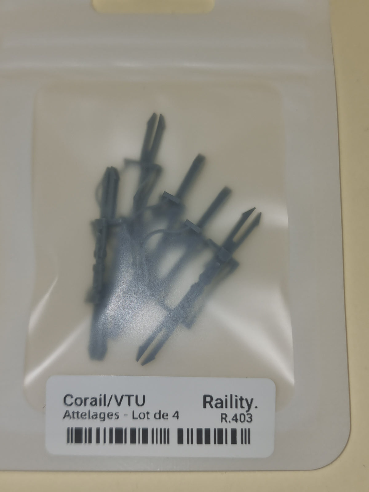 Attelages réalistes VTU Corail - RAILITY - Référence R403 - Echelle 1-87