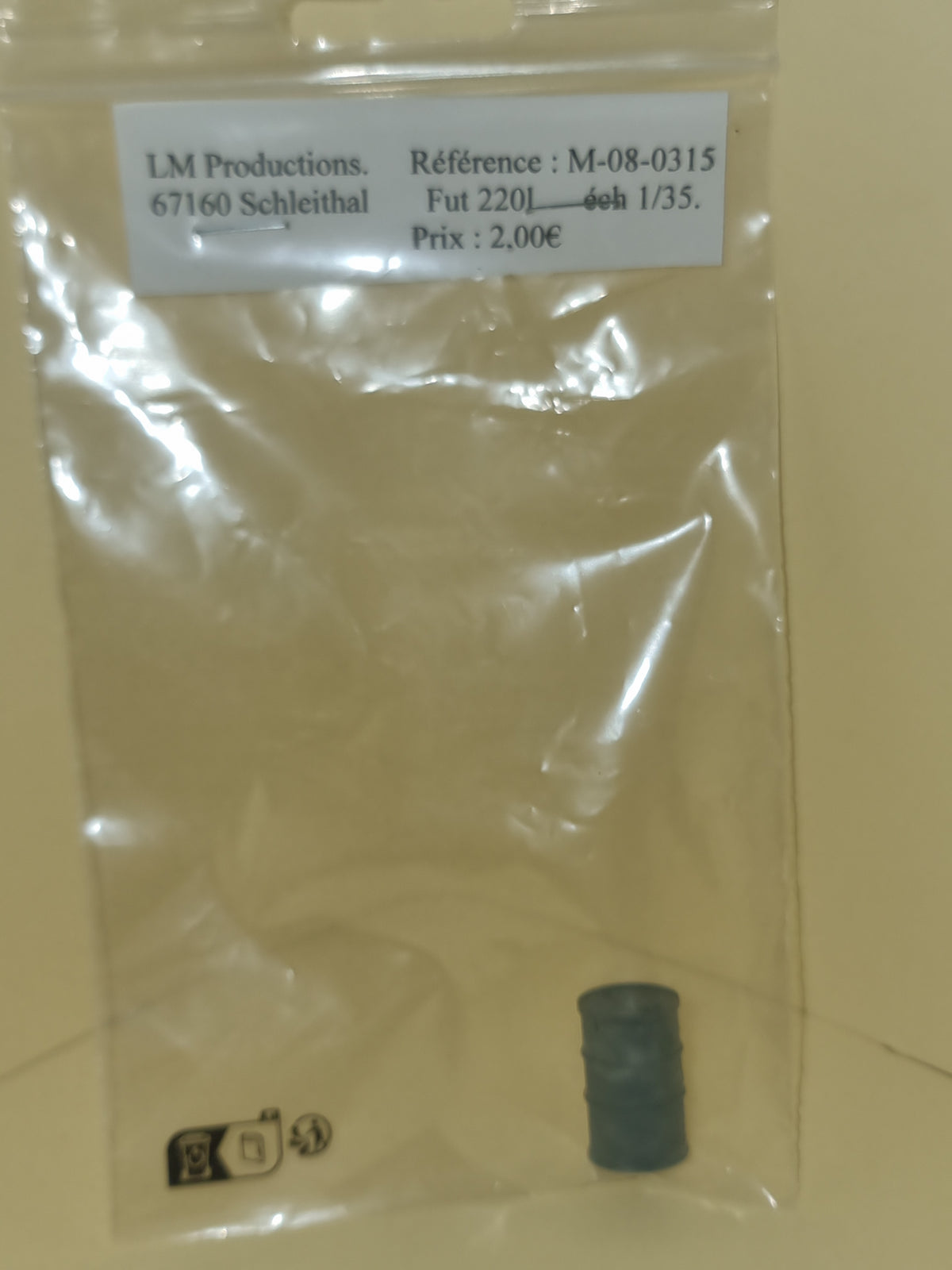 Fut métallique 220 litres - échelle 1/35 - Référence M-08-0315