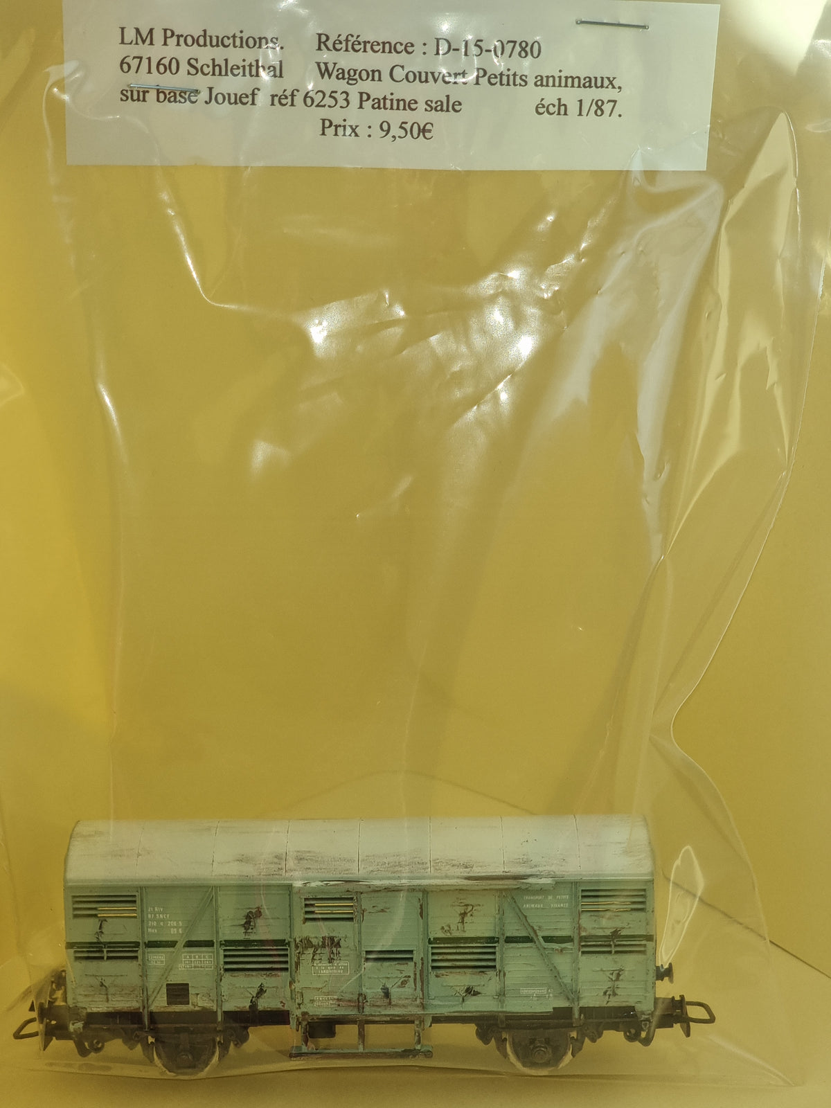 Wagon Couvert Petits Animaux - SNCF - LM Productions - Référence D-15-0780 - Echelle 1/87