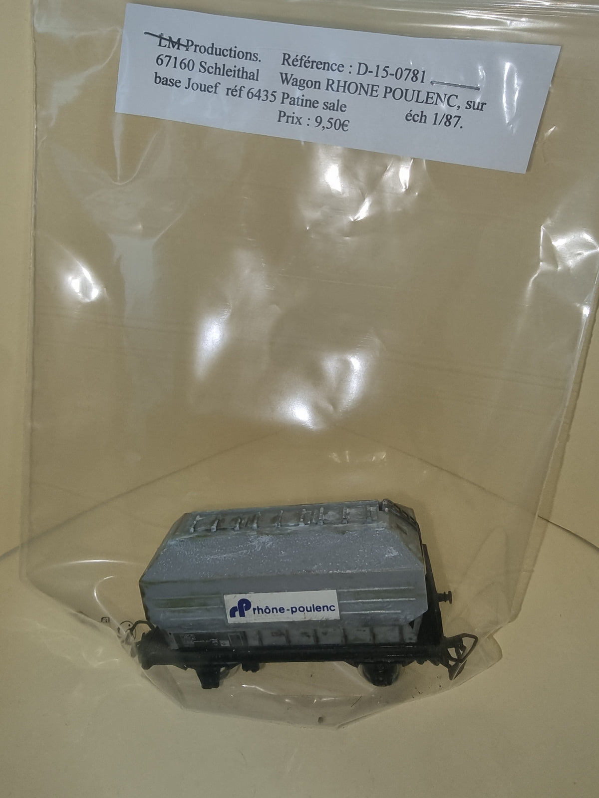 Wagon RHONE POULENC - SNCF - LM Productions - Référence D-15-0781 - Echelle 1/87