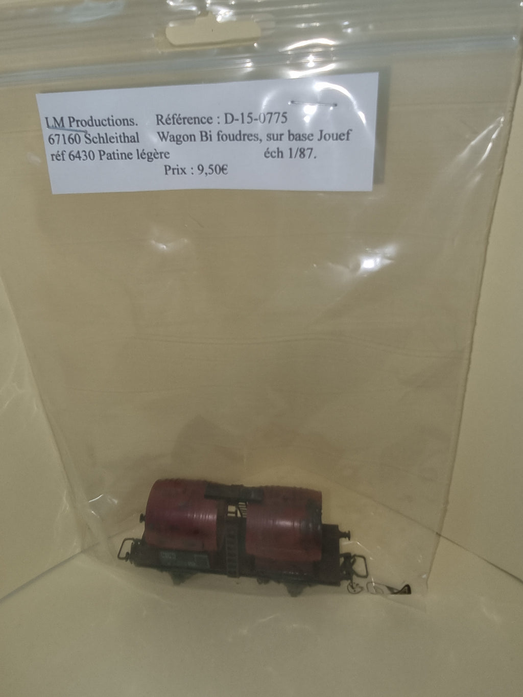Wagon Bi Foudres - SNCF - LM Productions - Référence D-15-0775 - Echelle 1/87