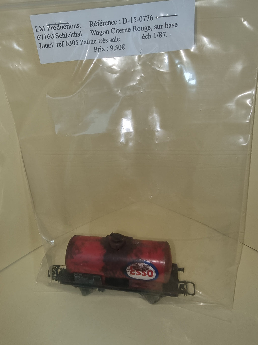 Wagon Citerne ESSO - SNCF - LM Productions - Référence D-15-0776 - Echelle 1/87