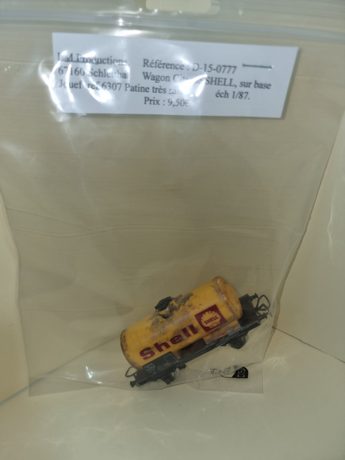 Wagon Citerne SHELL - SNCF - LM Productions - Référence D-15-0777 - Echelle 1/87