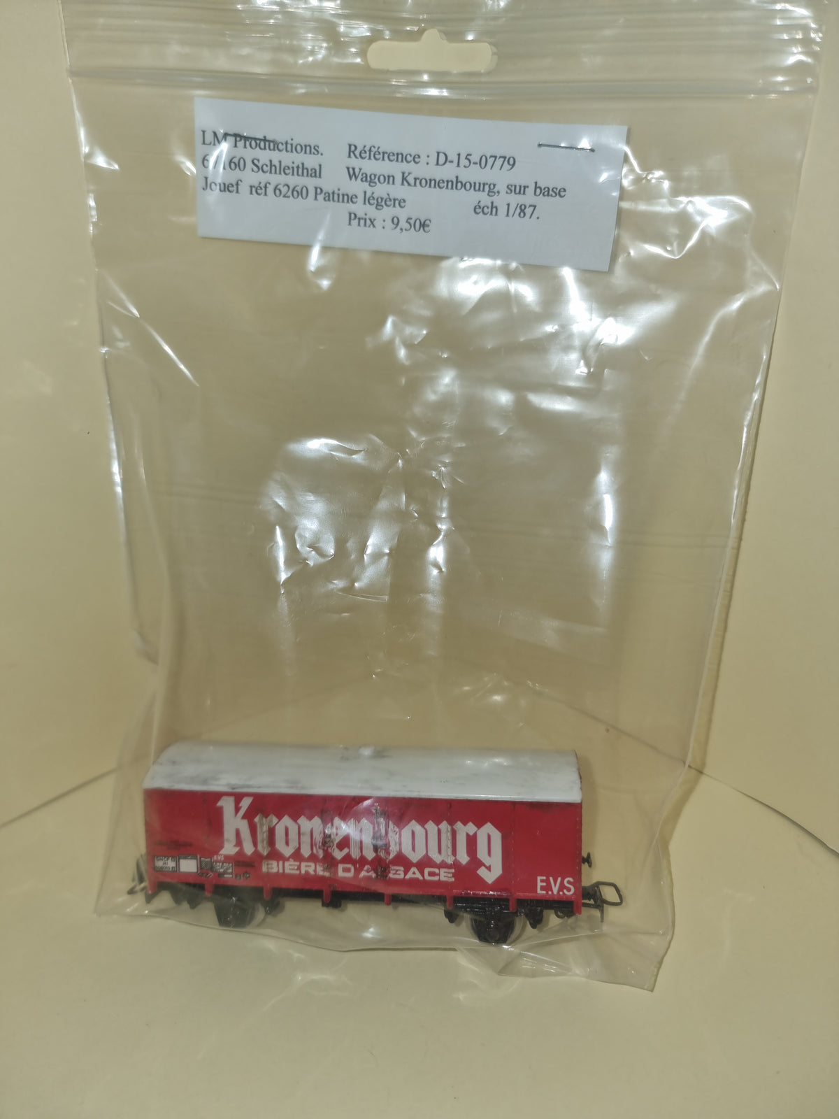 Wagon Couvert Kronenbourg - SNCF - LM Productions - Référence D-15-0779 - Echelle 1/87