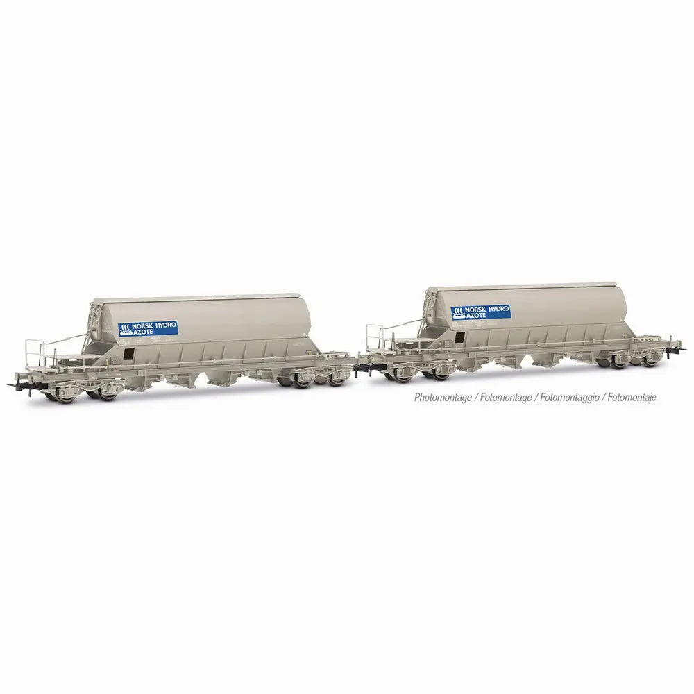 Coffret 2 Wagons Trémie Taoos - NORSK HYDRO AZOTE SNCF - JOUEF - Référence HJ6307 - Echelle 1/87