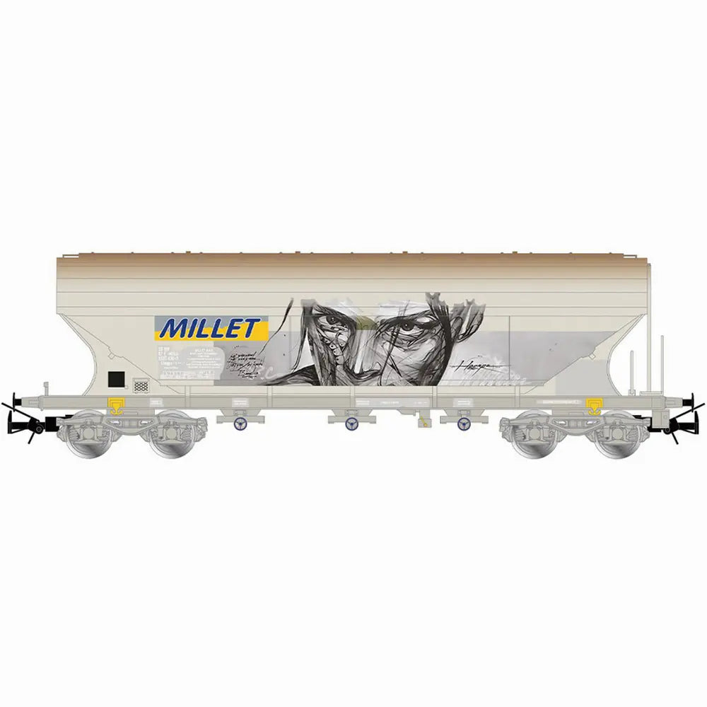 Wagon Trémie Céréalier - Millet SNCF - JOUEF - Référence HJ6319 - Echelle 1/87