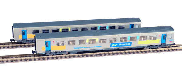 2 Voitures Corail ALSACE 1/2cl - SNCF - PIKO - Référence P94500 - Echelle 1/160