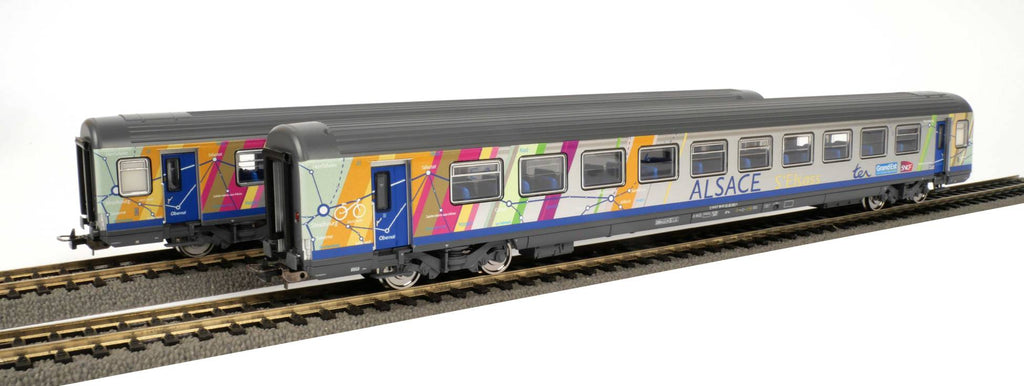 2 Voitures Corail ALSACE 2cl - SNCF - PIKO - Référence P97144 - Echelle 1/87