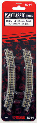 Rails courbes R245mm 30° - AZAR - Référence R014 - Echelle 1/220